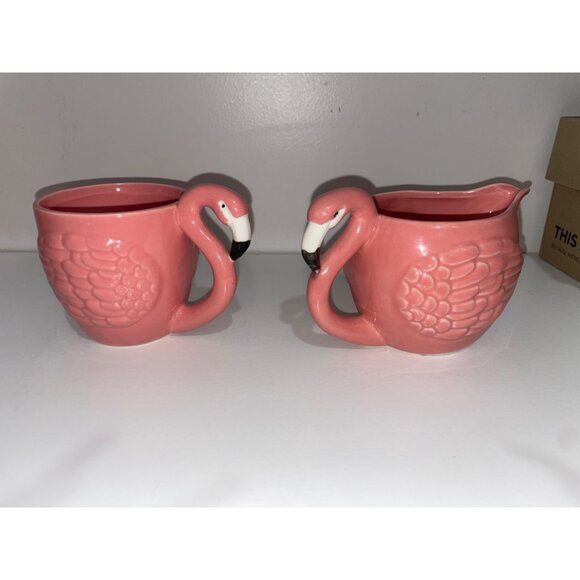 2 Pink Flamingo Coffee Mug - Picture 1 of 7